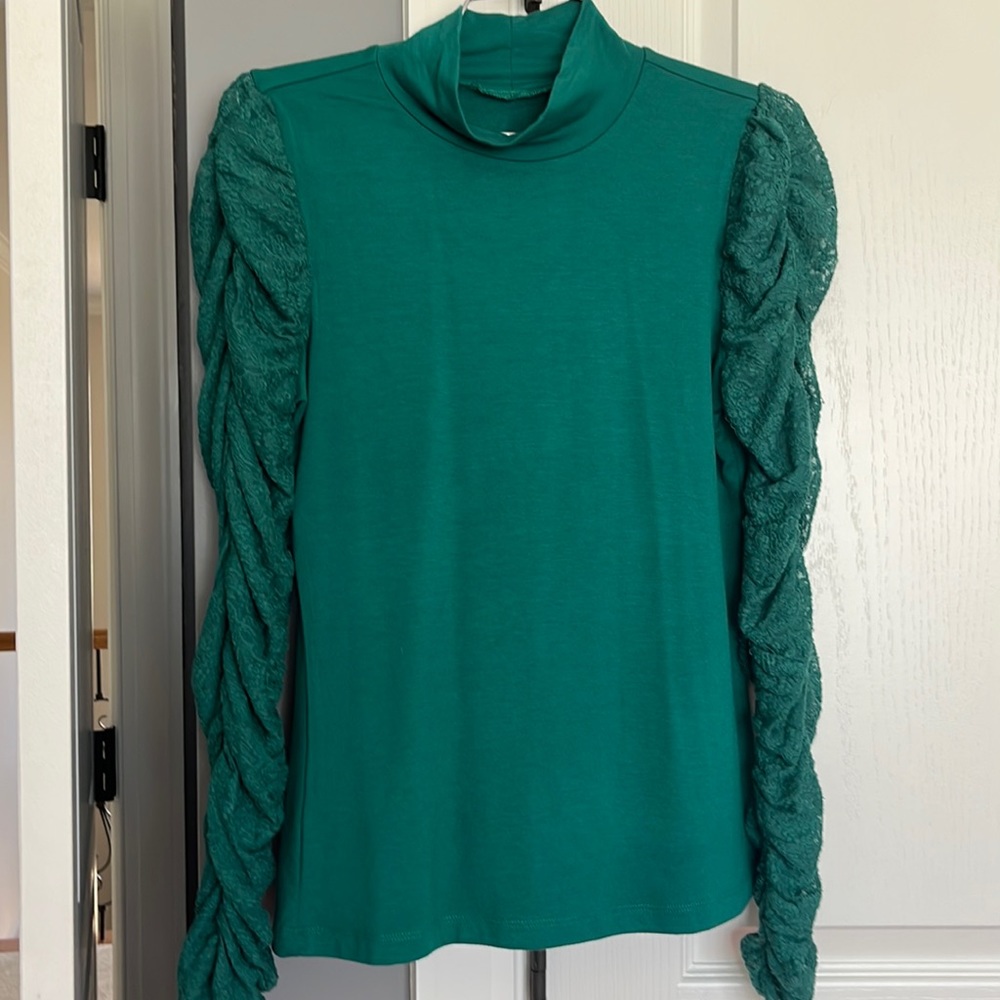 Anthropologie Mock neck blouse
